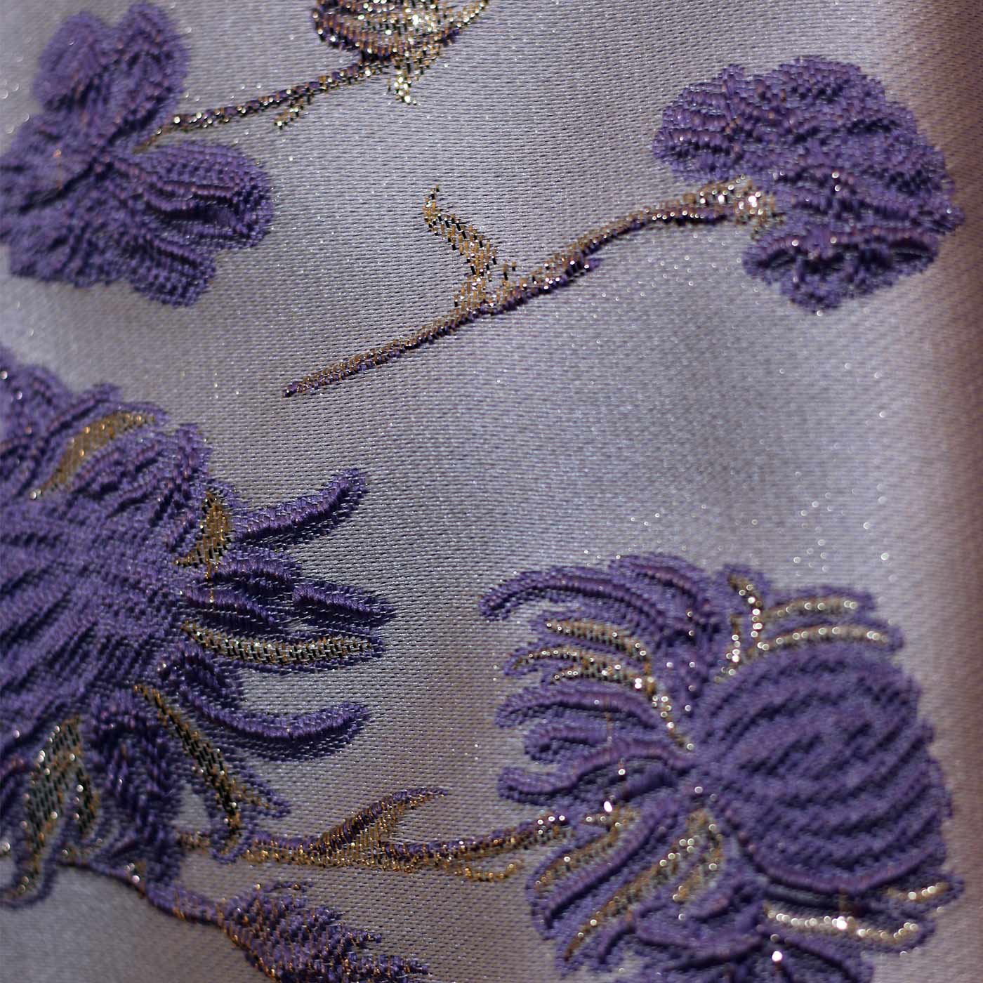 Lilac and Gold Floral Brocade