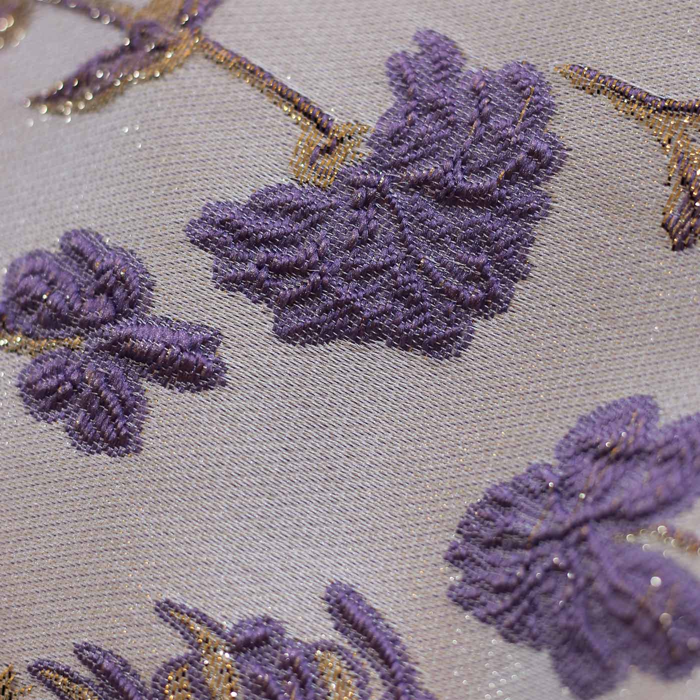 Lilac and Gold Floral Brocade