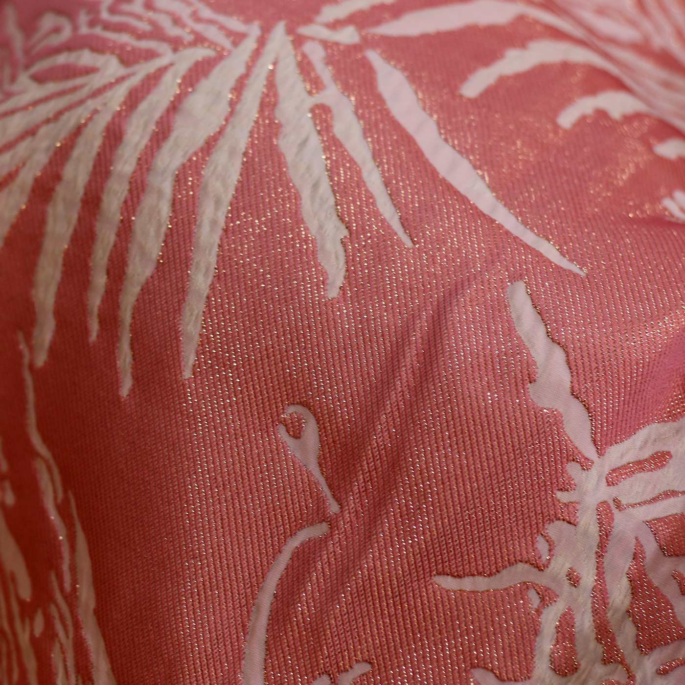 Pink and Gold Abstract Floral Brocade