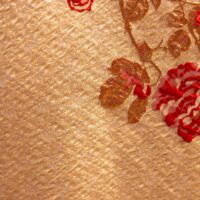 Red and Gold on Champaign Gold Floral Brocade Fabric