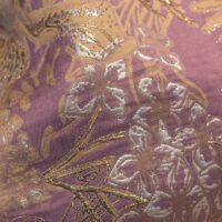 Gold and Silver on Lilac Floral Brocade Fabric