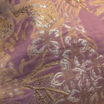 Gold and Silver on Lilac Floral Brocade Fabric