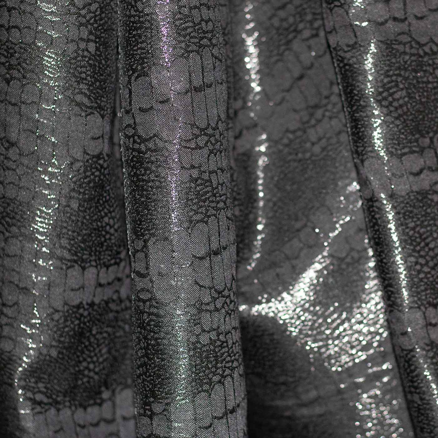 Black Abstract Brocade Fabric