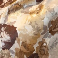 Coffee Brown and Gold on Cream Floral Brocade fabric
