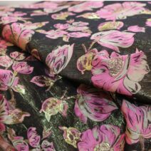 Pink and Gold Floral Brocade