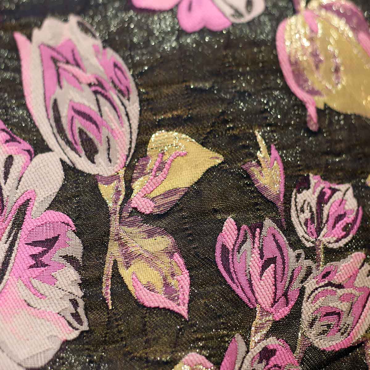 Pink and Bronze Double Face Floral Brocade