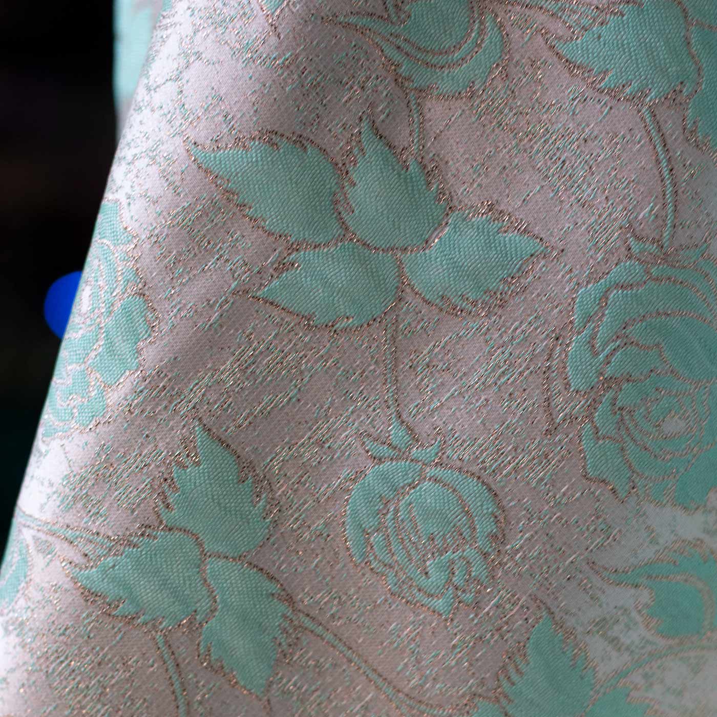 Lemmon Green Floral Brocade Fabric