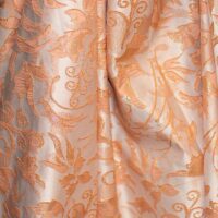 Peach Floral Brocade Fabric