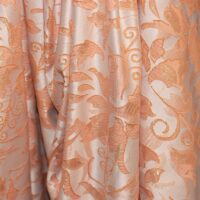 Peach Floral Brocade Fabric