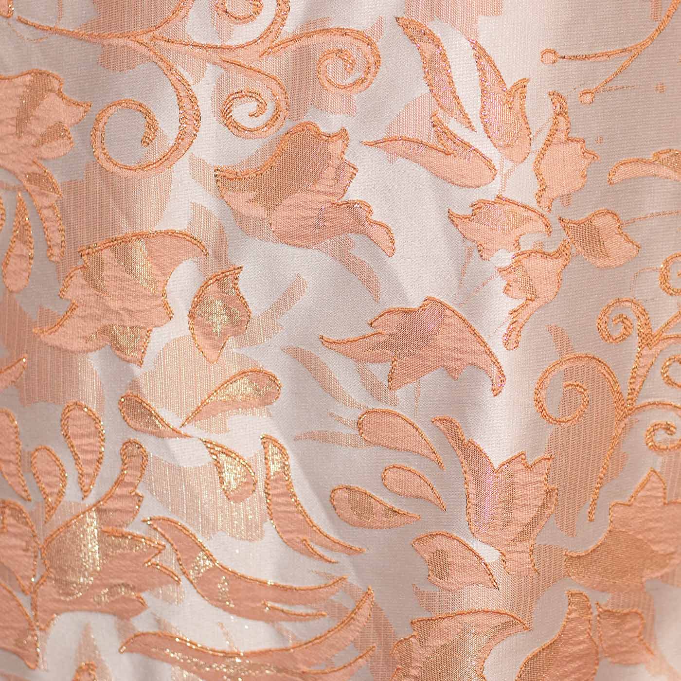 Peach Floral Brocade Fabric