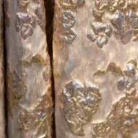 Silver Floral Brocade Fabric