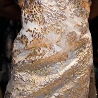 Silver Floral Brocade Fabric