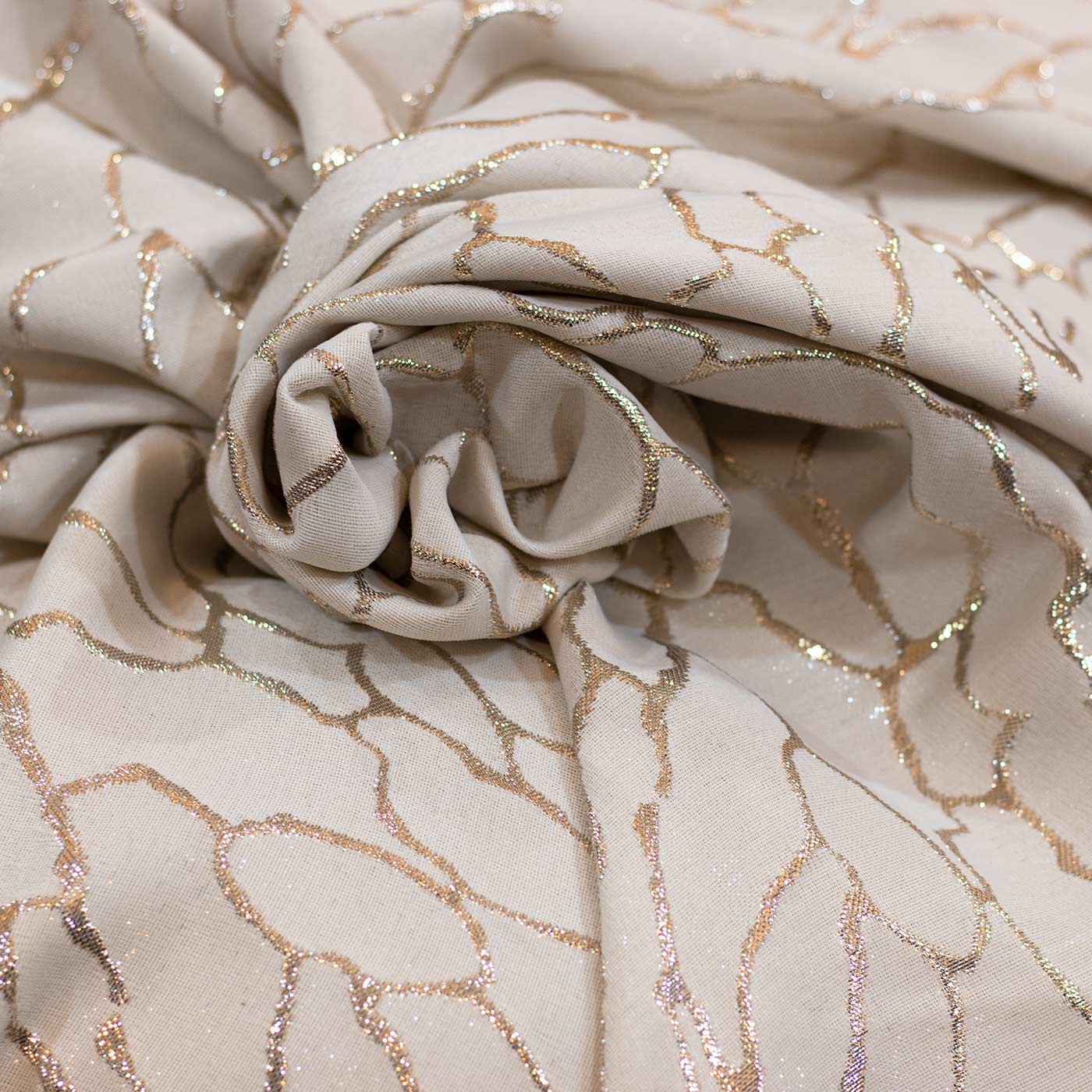 Silver Abstract Brocade Fabric