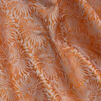 Orange Abstract Floral Brocade Fabric
