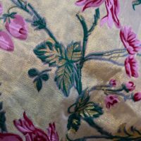 Pink and Green on Gold Floral Brocade