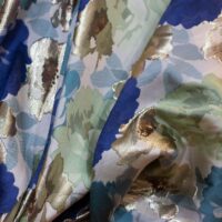 Multicolor Abstract Floral Brocade Fabric