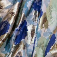 Multicolor Abstract Floral Brocade Fabric