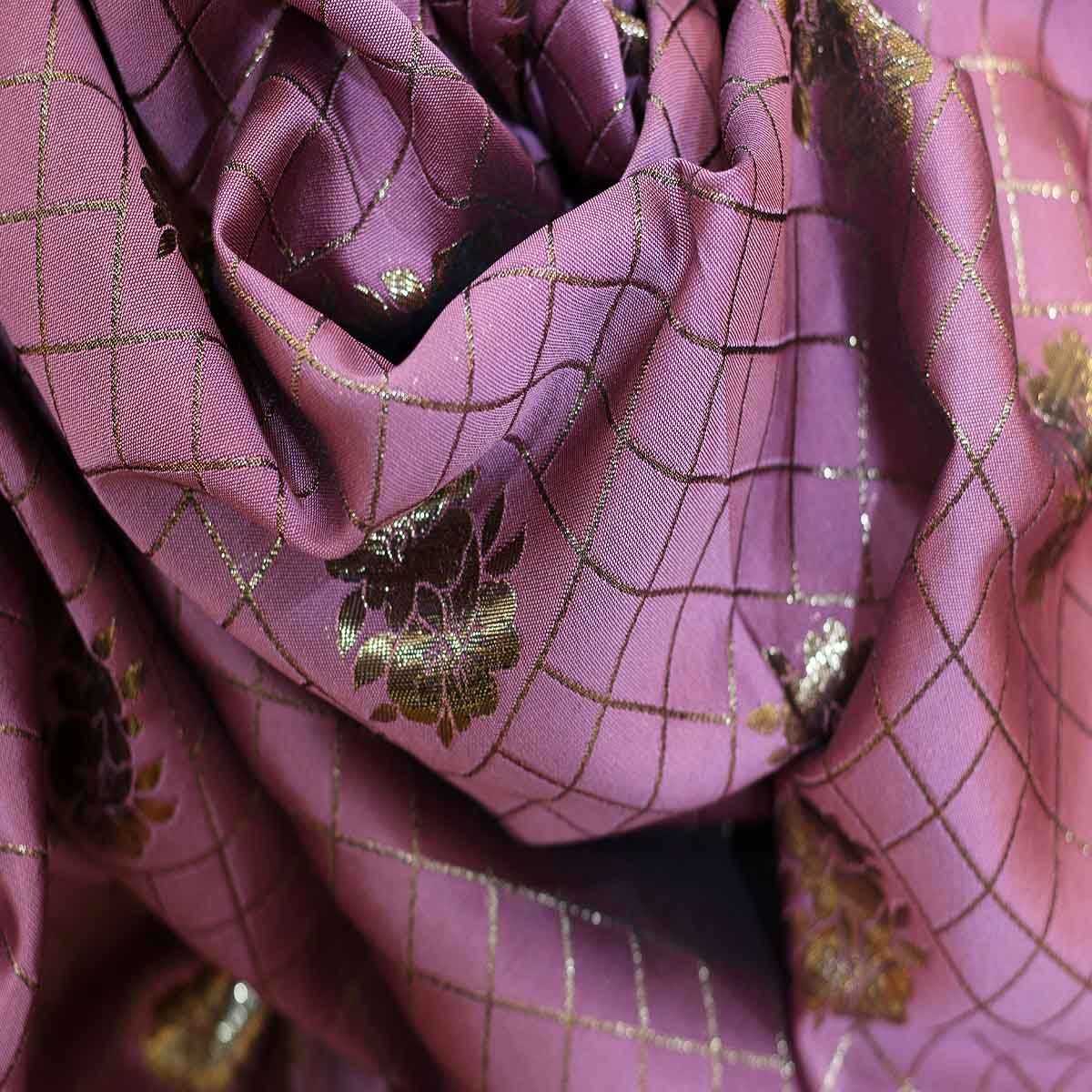 Double Face mauve Brocade Fabric