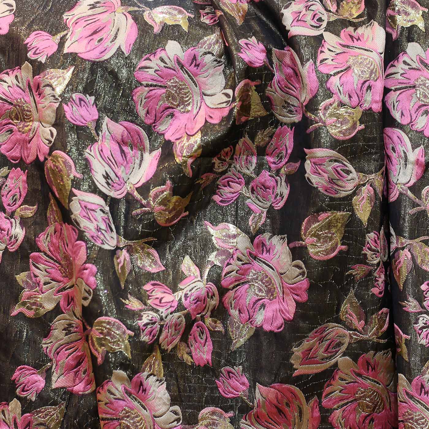 Pink and Gold Floral Brocade