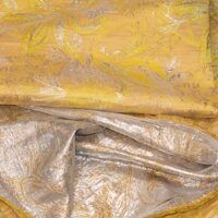 Yellow and Silver Floral Brocade Fabric