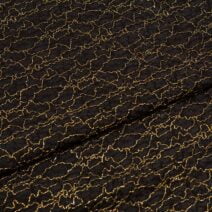 Black and Gold Embroidered Fabric