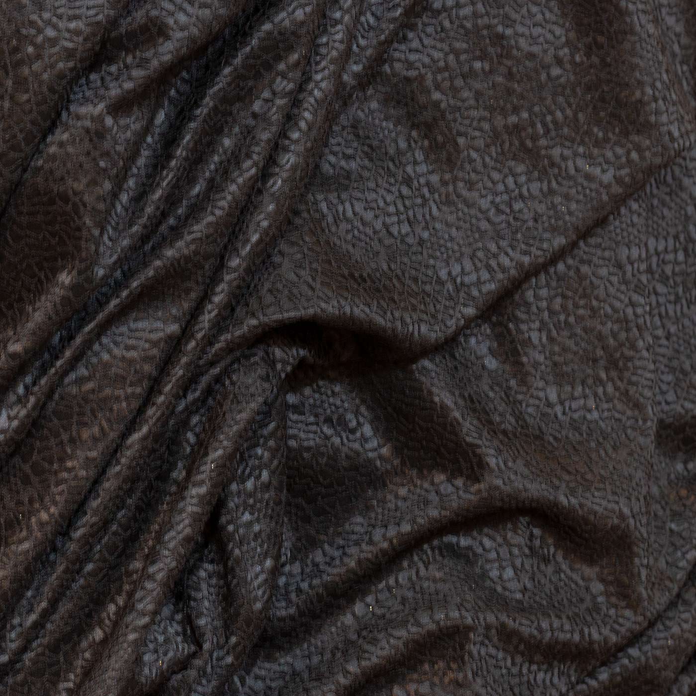 Black Netting Embroidered Fabric