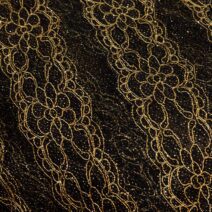 Black and Gold Shimmer Embroidered Fabric