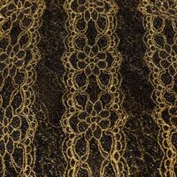 Black and Gold Shimmer Embroidered Fabric