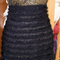 Black Stretch Light Weight Fur Tassel Fabric