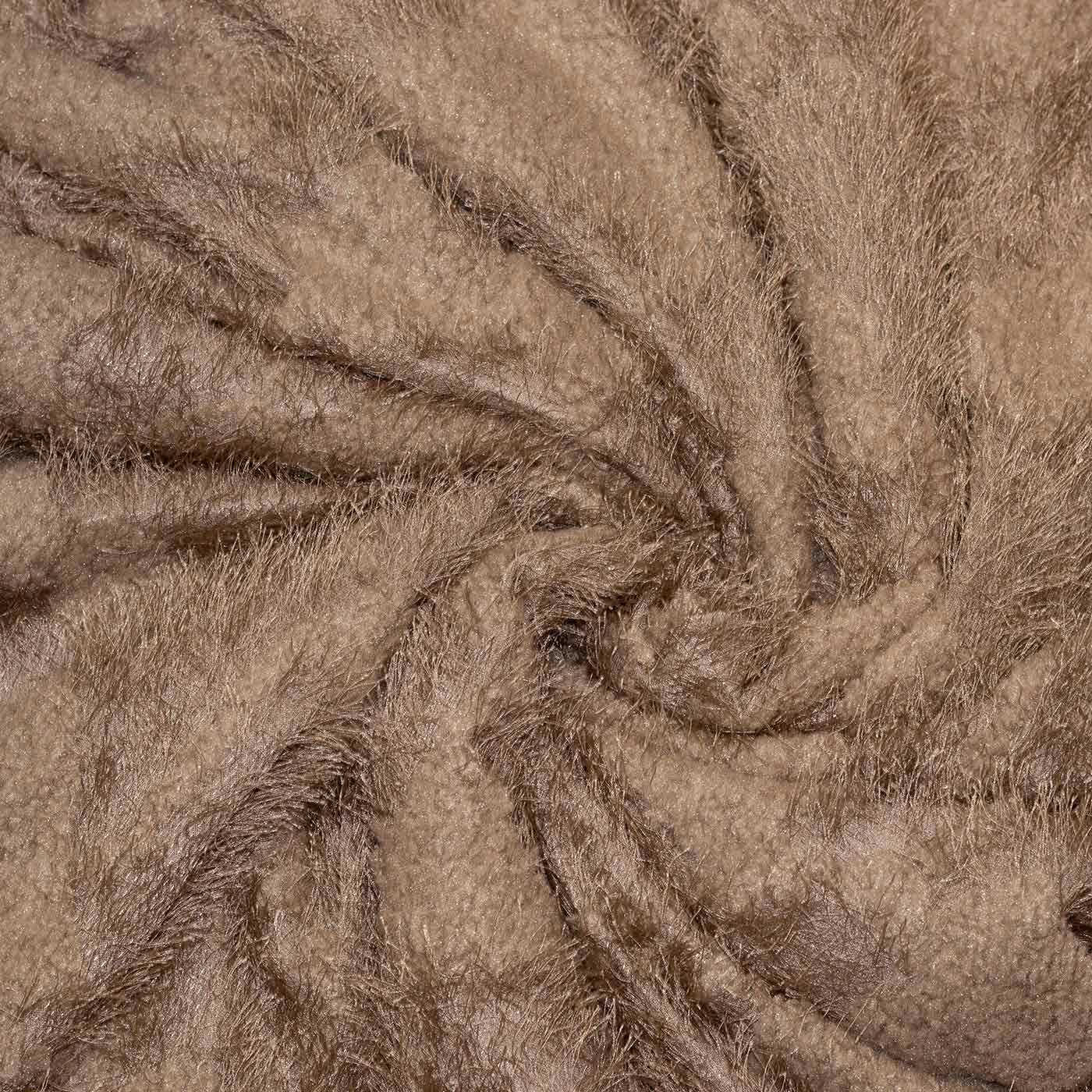 Light Brown Feathered Fringe Fabric