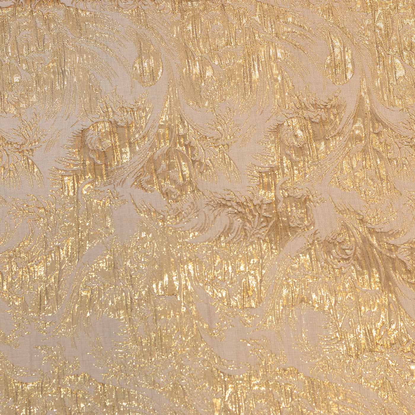 Champaign Gold Abstract Floral Brocade Fabric