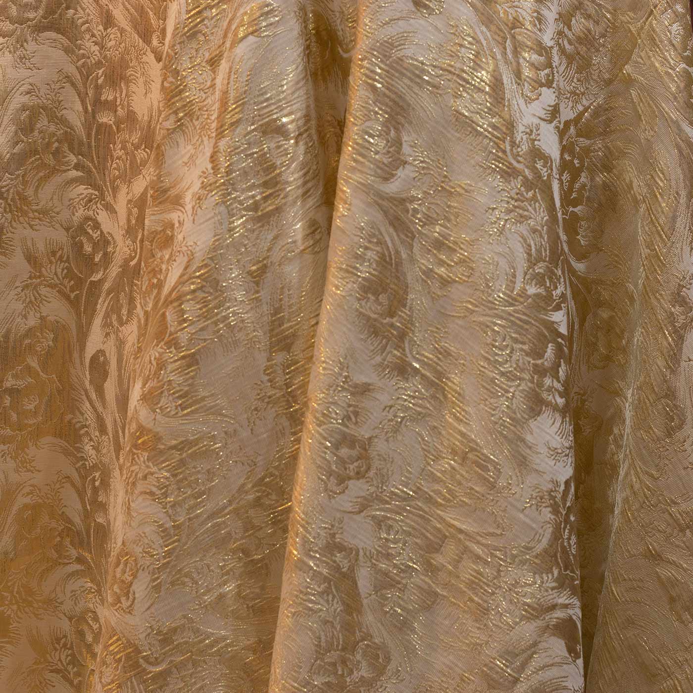 Champaign Gold Abstract Floral Brocade Fabric