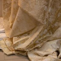 Champaign Gold Abstract Floral Brocade Fabric