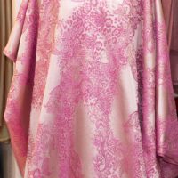 Pink and Gold Floral Brocade Fabric