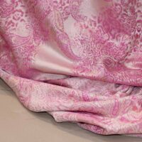 Pink and Gold Floral Brocade Fabric