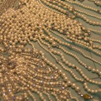 Sea Green Handbeaded Rhinestone Crystal Applique (Front/Dress panel)