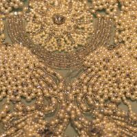 Sea Green Handbeaded Rhinestone Crystal Applique (Front/Dress panel)