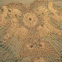 Sea Green Handbeaded Rhinestone Crystal Applique (Front/Dress panel)