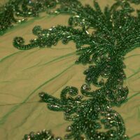 Green Handbeaded Rhinestone Crystal Applique (Front/Desk panel)