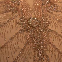 Pink Handbeaded Rhinestone Crystal Applique (Front/Dress panel)