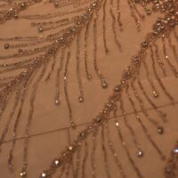 Pink Handbeaded Rhinestone Crystal Applique (Front/Dress panel)