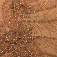 Pink Handbeaded Rhinestone Crystal Applique (Front/Dress panel)