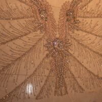 Pink Handbeaded Rhinestone Crystal Applique (Front/Dress panel)