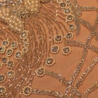 Peach Handbeaded Rhinestone Crystal Applique (Front/Dress panel)