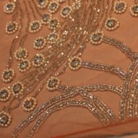 Peach Handbeaded Rhinestone Crystal Applique (Front/Dress panel)