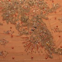 Pink Handbead Rhinestone Crystal Apllique