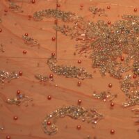 Pink Handbead Rhinestone Crystal Apllique