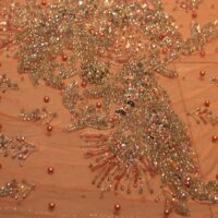 Pink Handbead Rhinestone Crystal Apllique