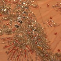 Pink Handbead Rhinestone Crystal Apllique