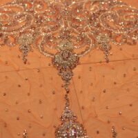 Peach Handbeaded Rhinestone Crystal Applique (Dress panel)